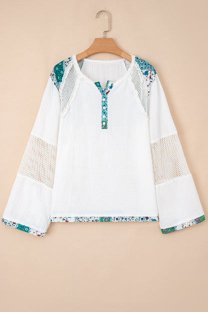 floral patchwork blouse