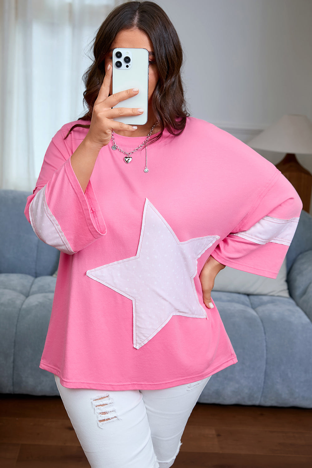 pink top plus size