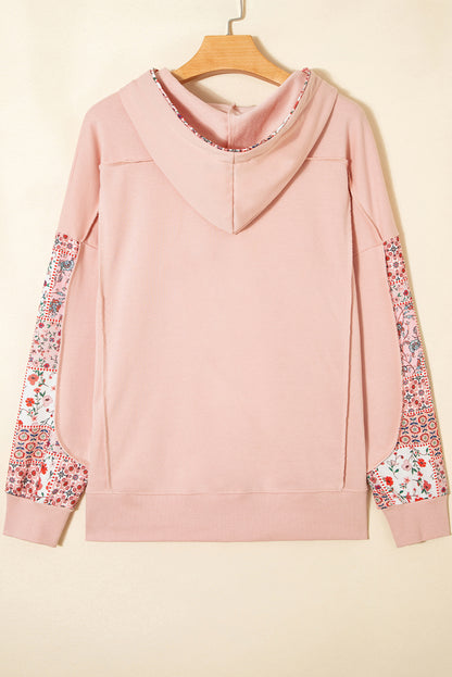 floral patchwork hoodie