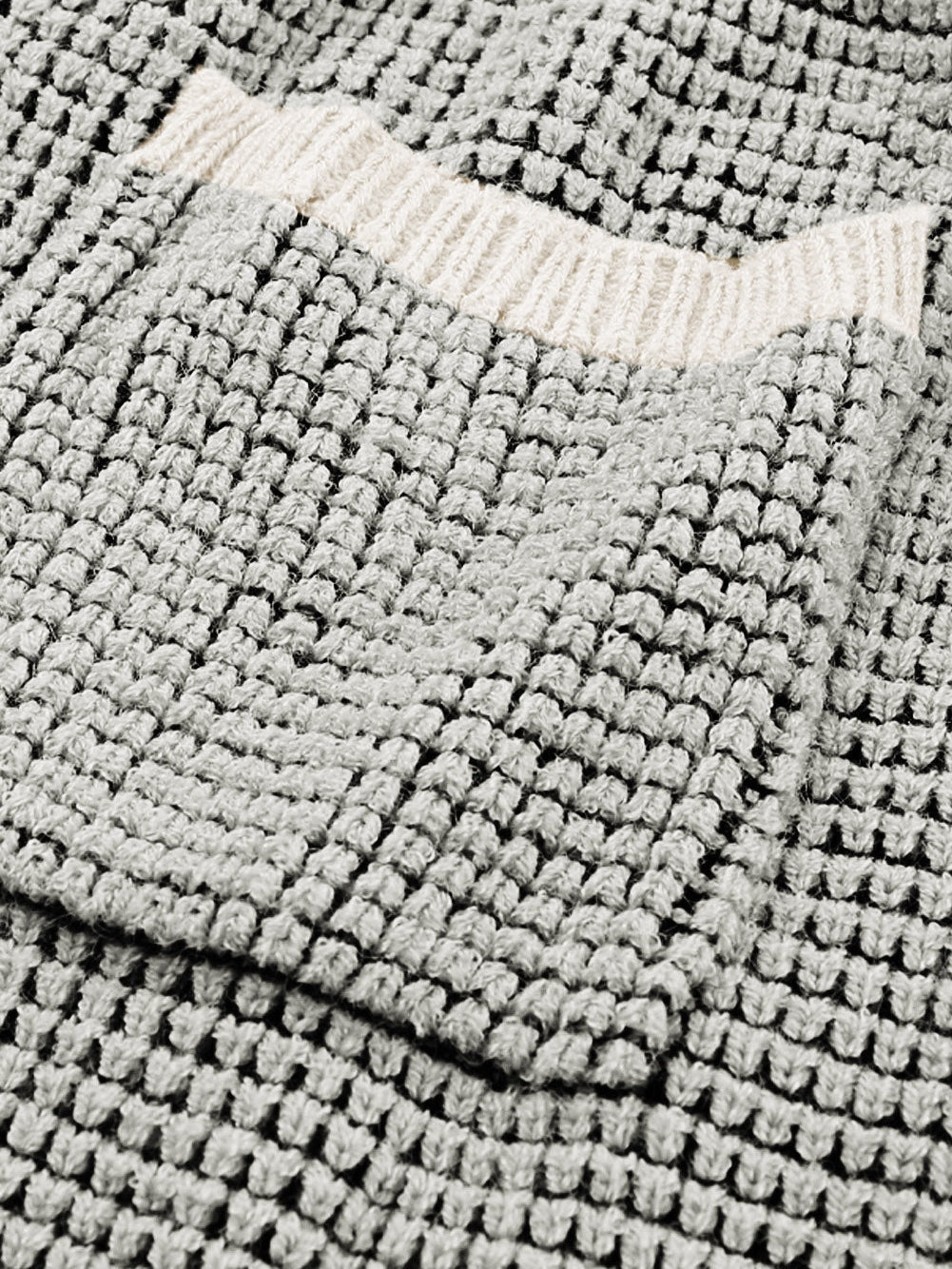 Gray Knit Textured Longline Cardigan with Pockets
