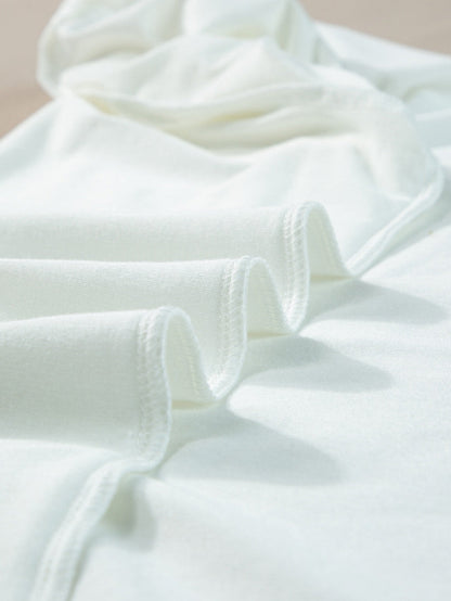 Stylish White Rolled Sleeve Plus Size Tee