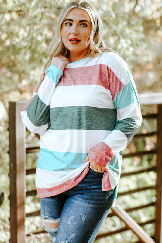 plus size color block tops