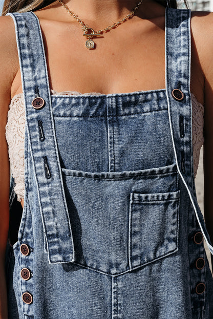 wide leg denim overalls