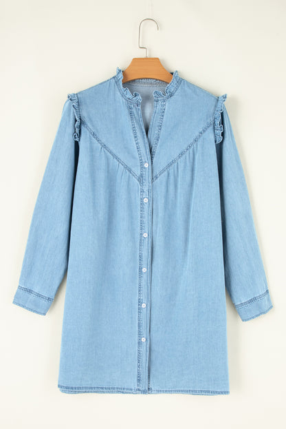 denim button up dress