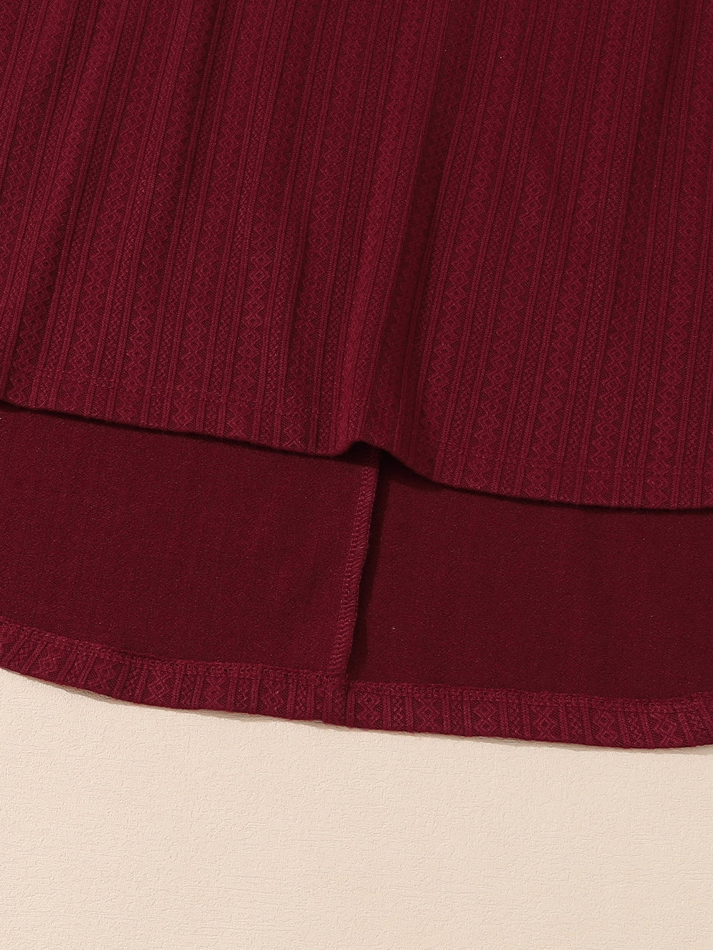 Crimson Dahlia Plus Size Jacquard Knit Bubble Sleeve Top