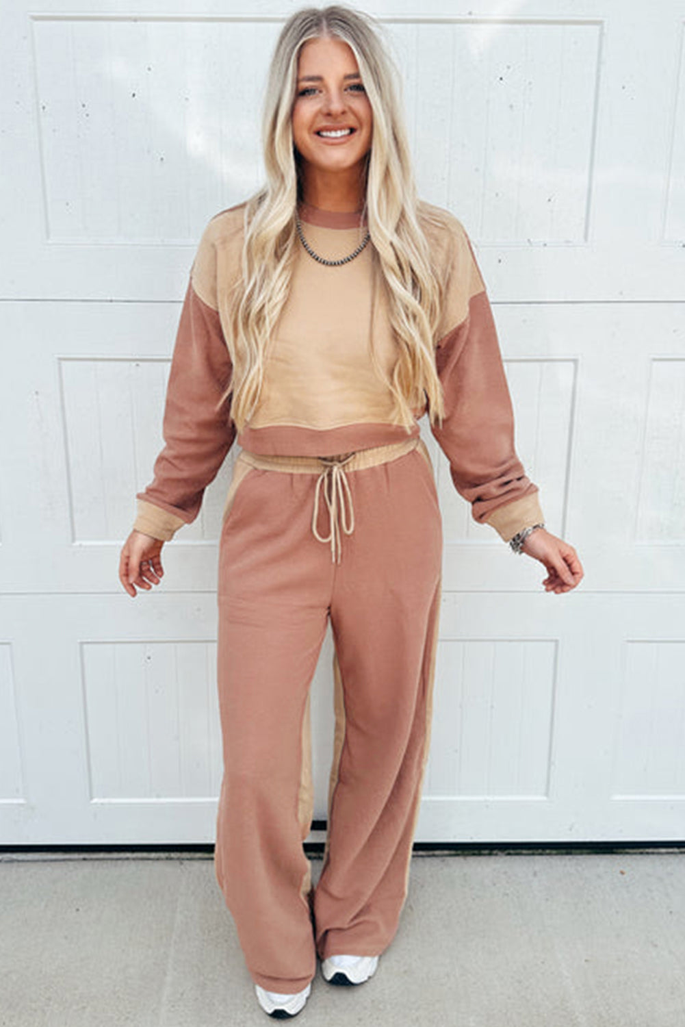 color block pant set