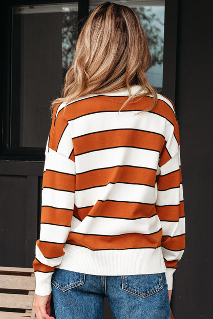 brown stripe sweater