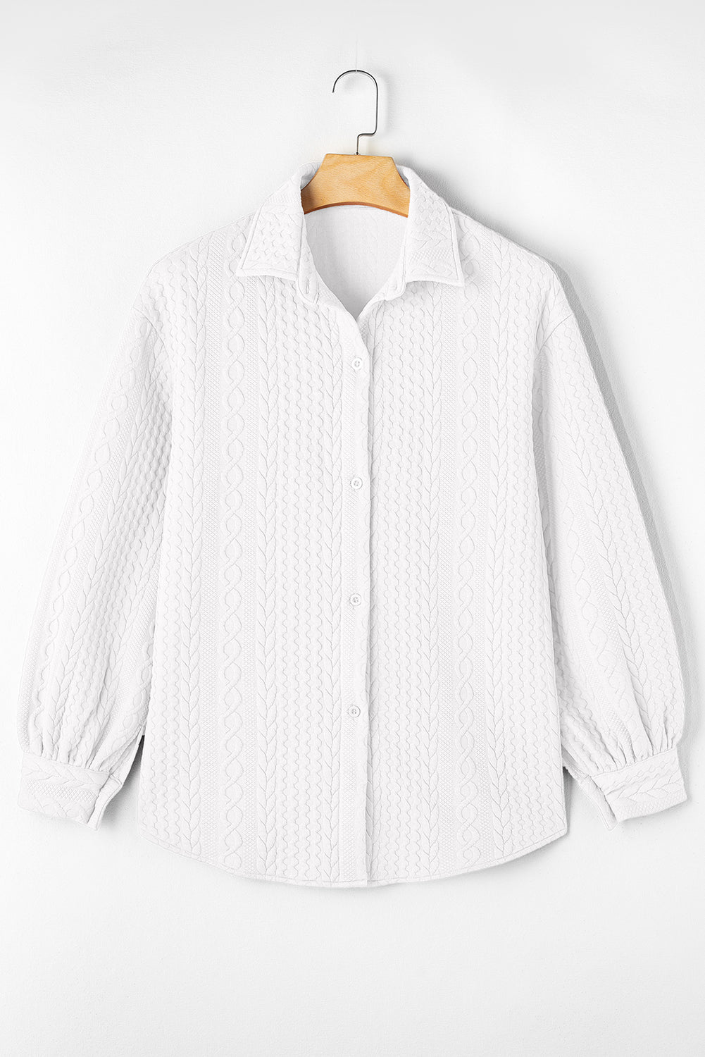 cable texture shacket