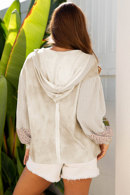 floral patchwork hoodie