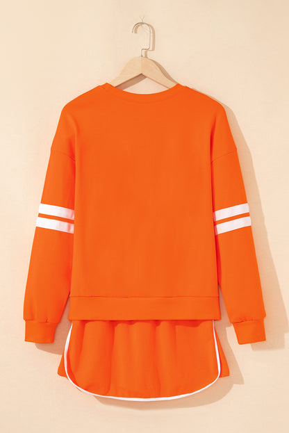 varsity sweatshirt skirt set