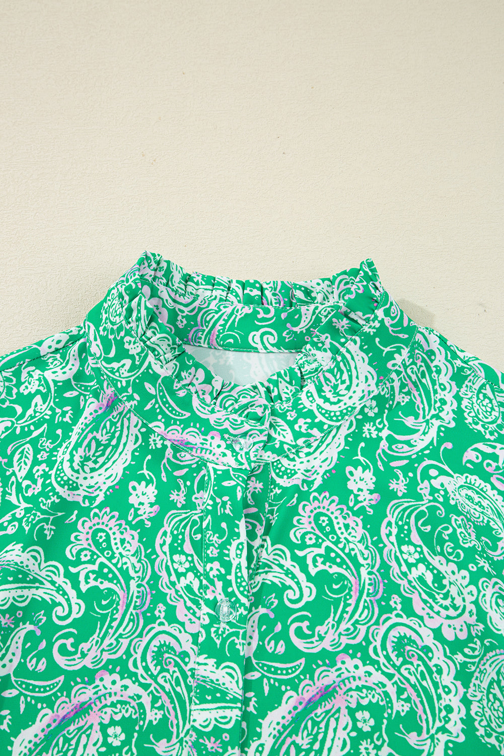 green paisley mini dress