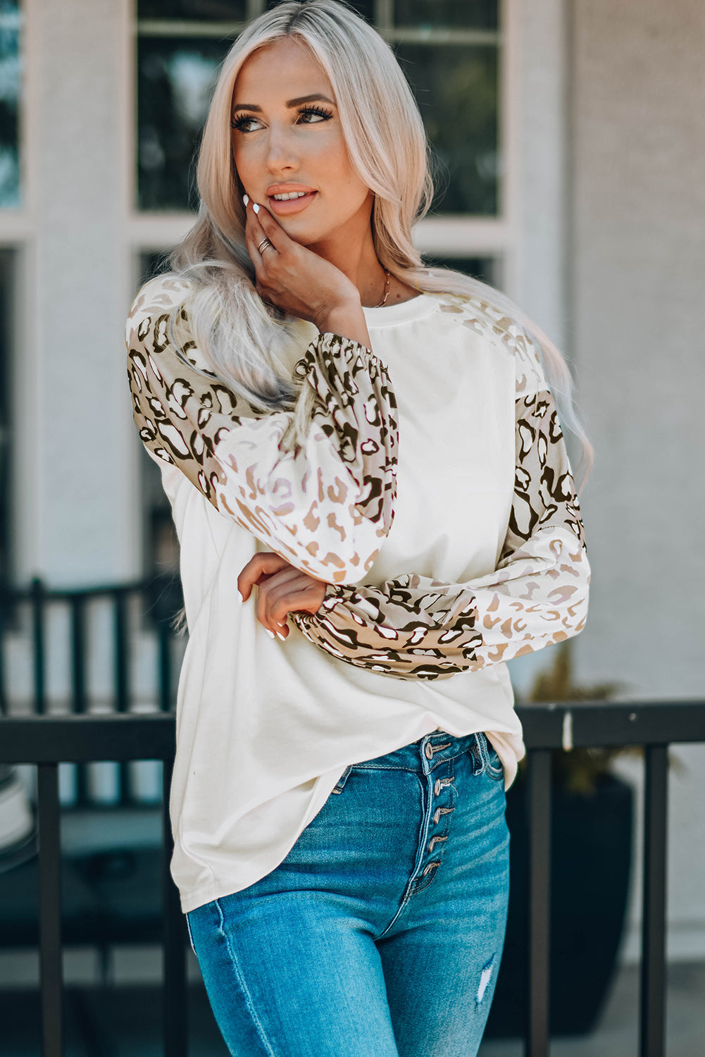 Beige Southern Belle Leopard Bubble Top