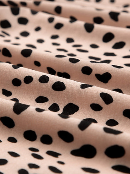 Temperament Floral Casual Strap Waist Round Neck Mini Dress