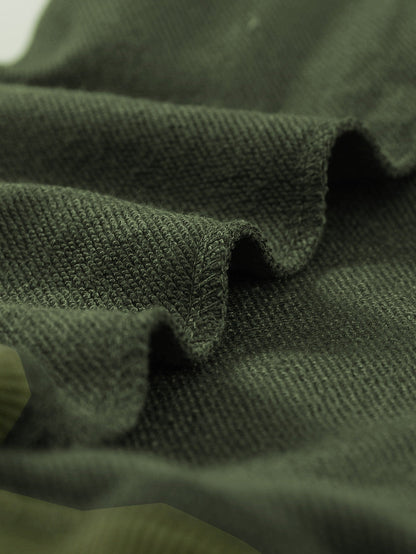 Green Crew Neck Long Sleeve Sweatshirt with Distressed Detail