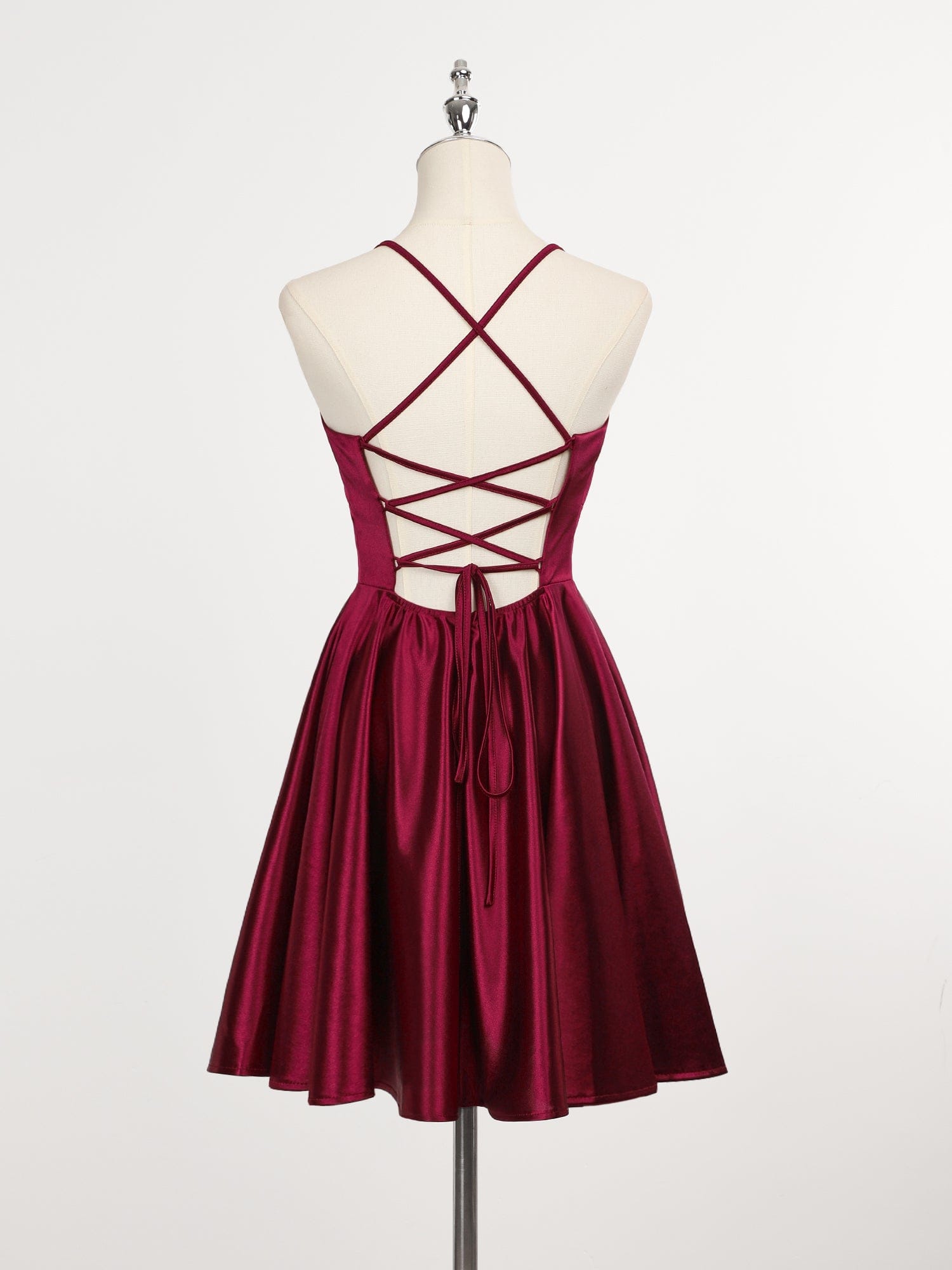 Captivating Lace-Up Spaghetti Straps Homecoming Dress