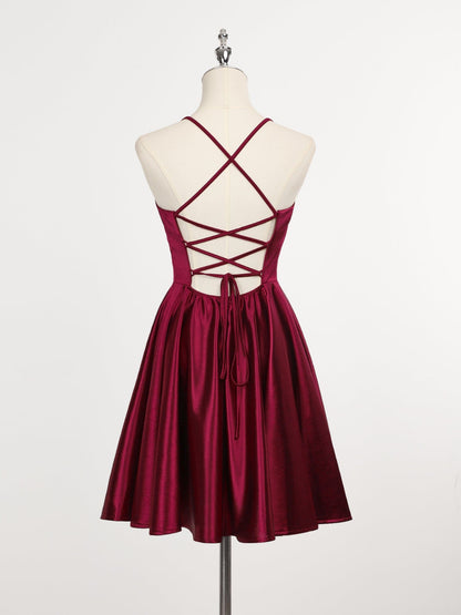 Captivating Lace-Up Spaghetti Straps Homecoming Dress