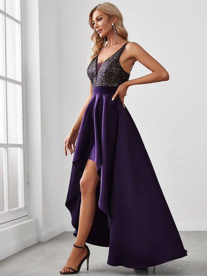 Captivating V-Neck Sparkly Prom Dress for Women