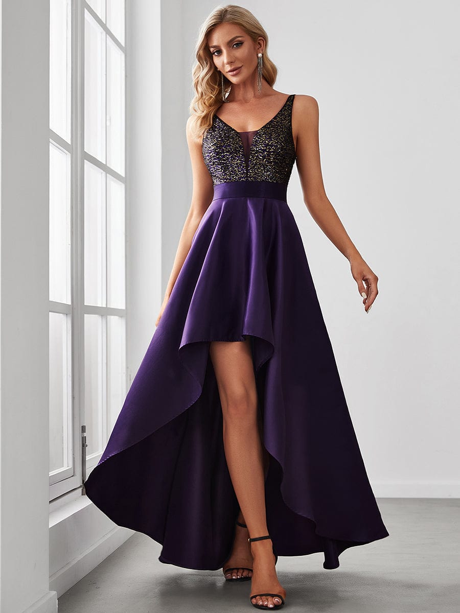 Captivating V-Neck Sparkly Prom Dress for Women