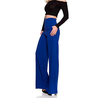 Women's Dress Wide Leg Pants Bootcut Flare Full Length Pocket Baggy Micro-elastic Mid Waist Streetwear Casual Casual Weekend Black White S M Summer Spring & Fall