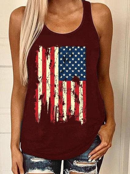 Tank Tops - Casual Graphic Print Sleeveless Vest - MsDressly