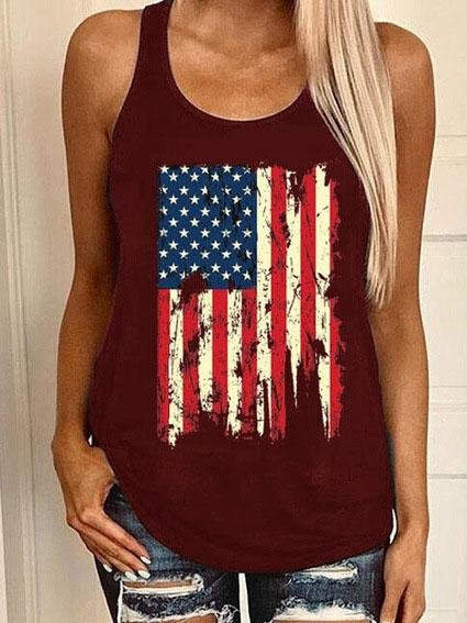 Tank Tops - Casual Graphic Print Sleeveless Vest - MsDressly