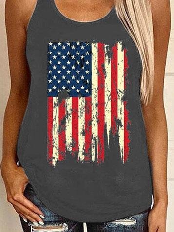 Tank Tops - Casual Graphic Print Sleeveless Vest - MsDressly