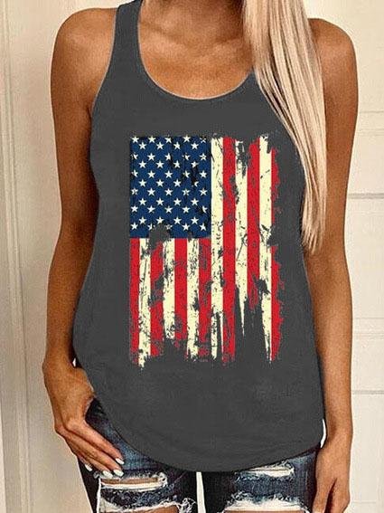 Tank Tops - Casual Graphic Print Sleeveless Vest - MsDressly