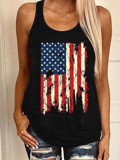 Tank Tops - Casual Graphic Print Sleeveless Vest - MsDressly