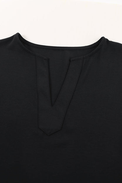 Casual V-Neck Short Sleeve Chiffon Blouse