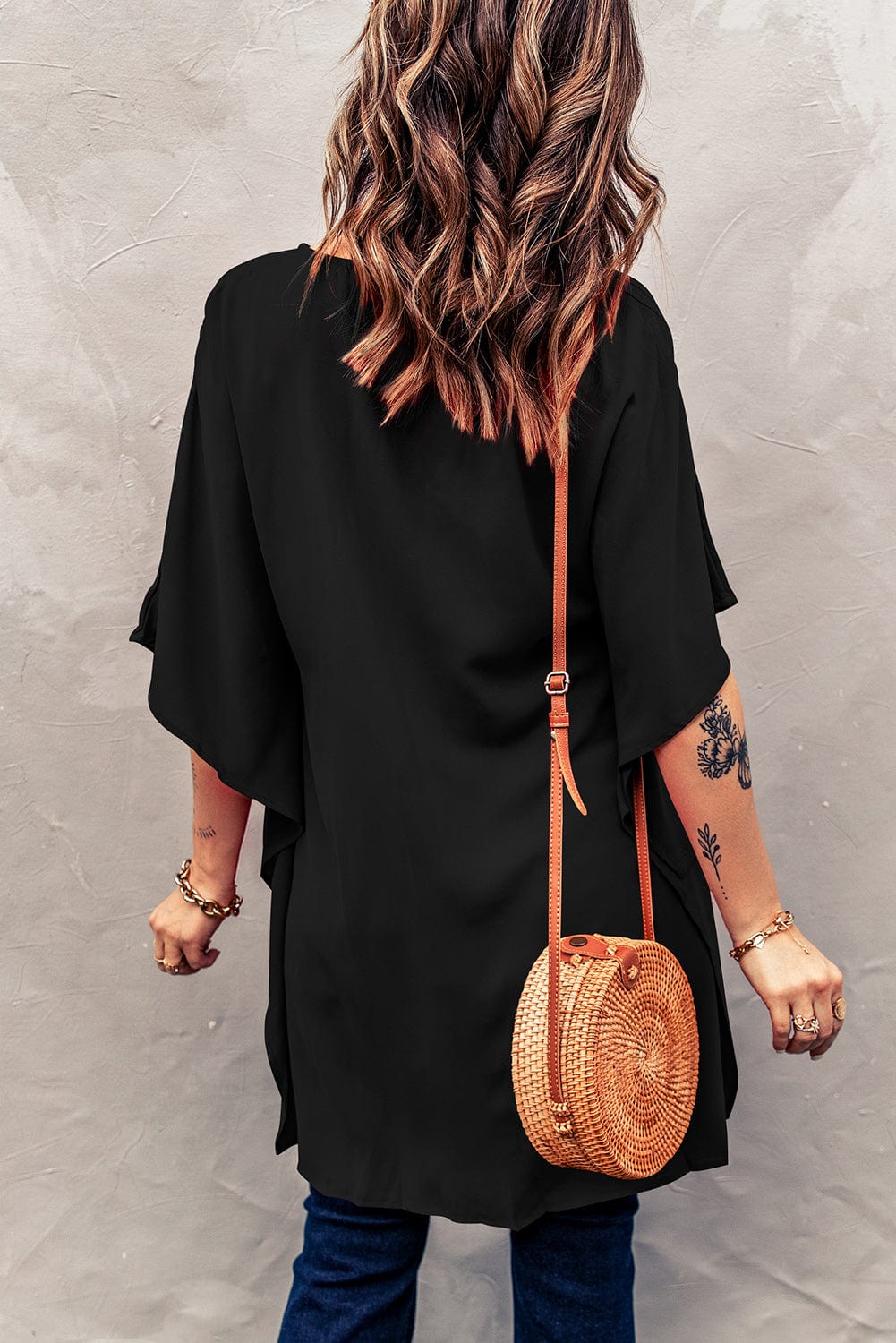 Casual V-Neck Short Sleeve Chiffon Blouse