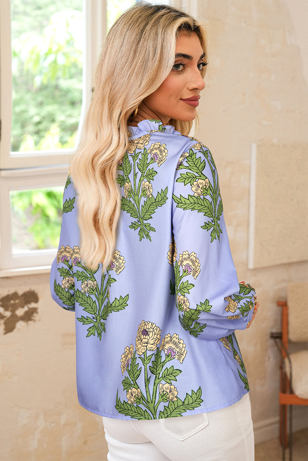 floral long sleeve blouse