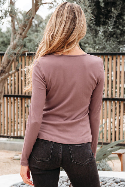 square neck long sleeve top