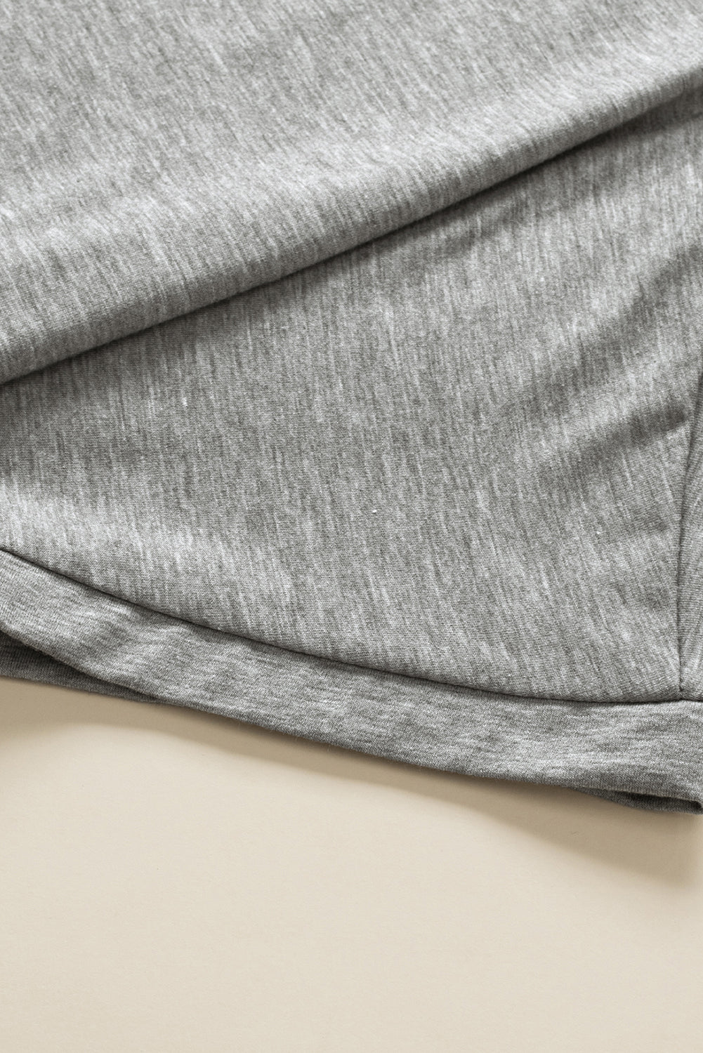 Chic Gray V Neck Batwing Sleeve Plus Size Top