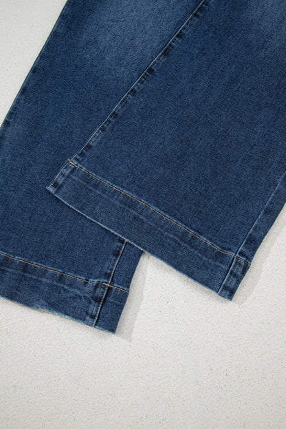 blue wide leg jeans