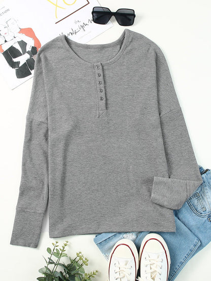 Elegant Black Waffle Knit Button-Up Top