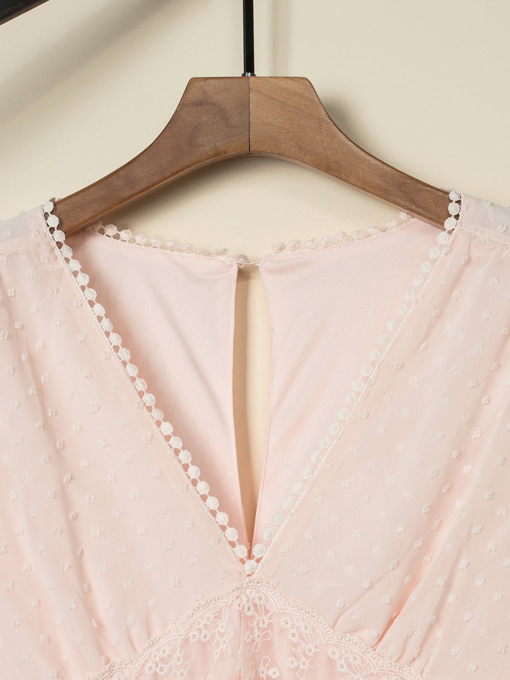 Solid Color V Neck Tie Half Sleeve Casual Dress