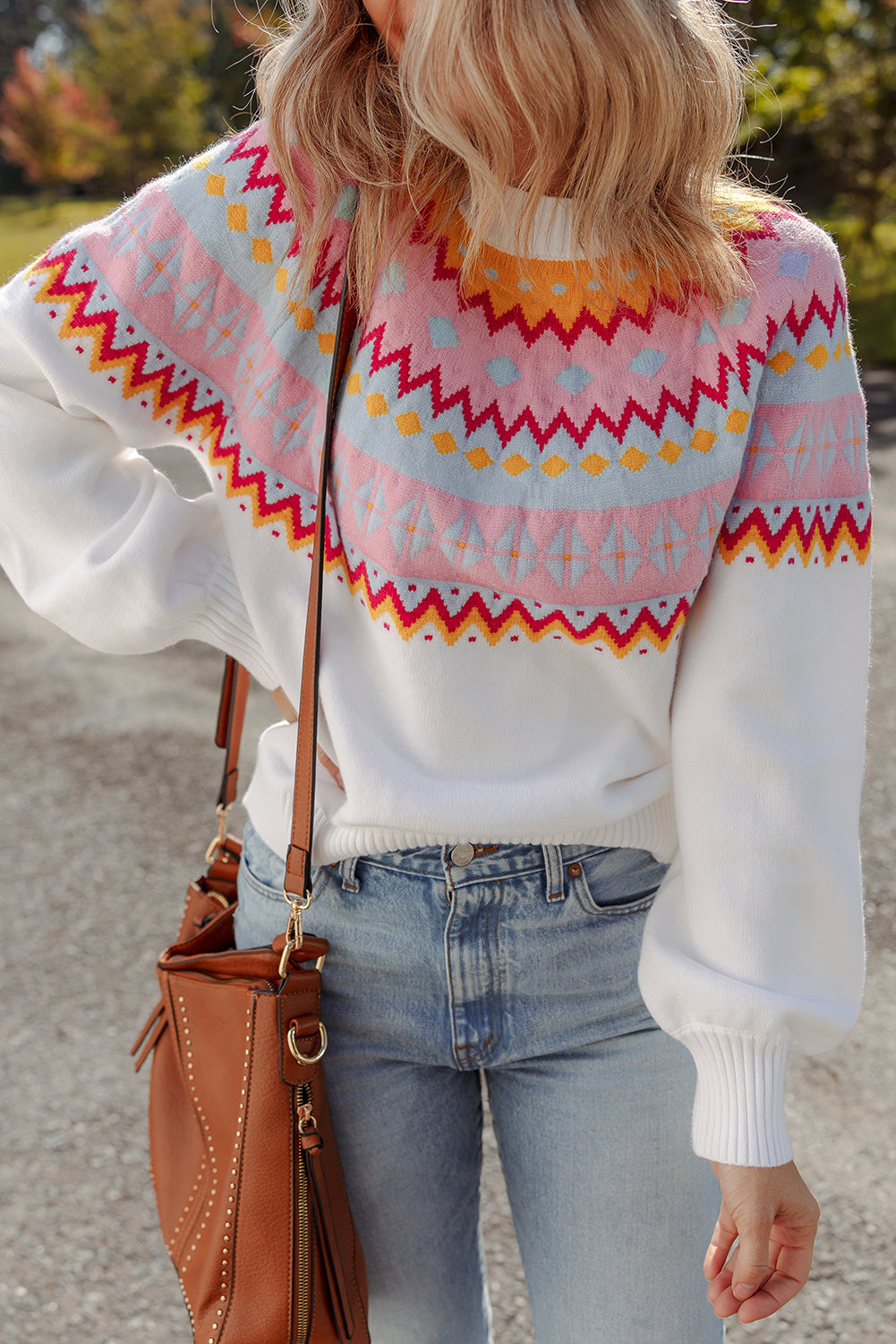geometric print sweater