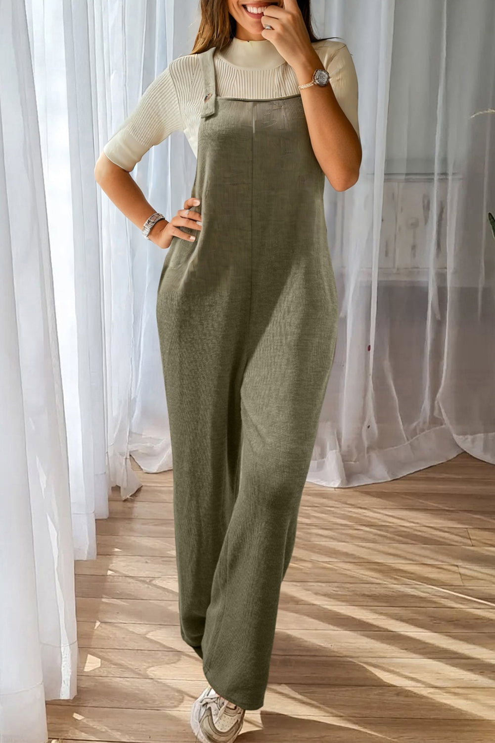 knit overall jumpsuit