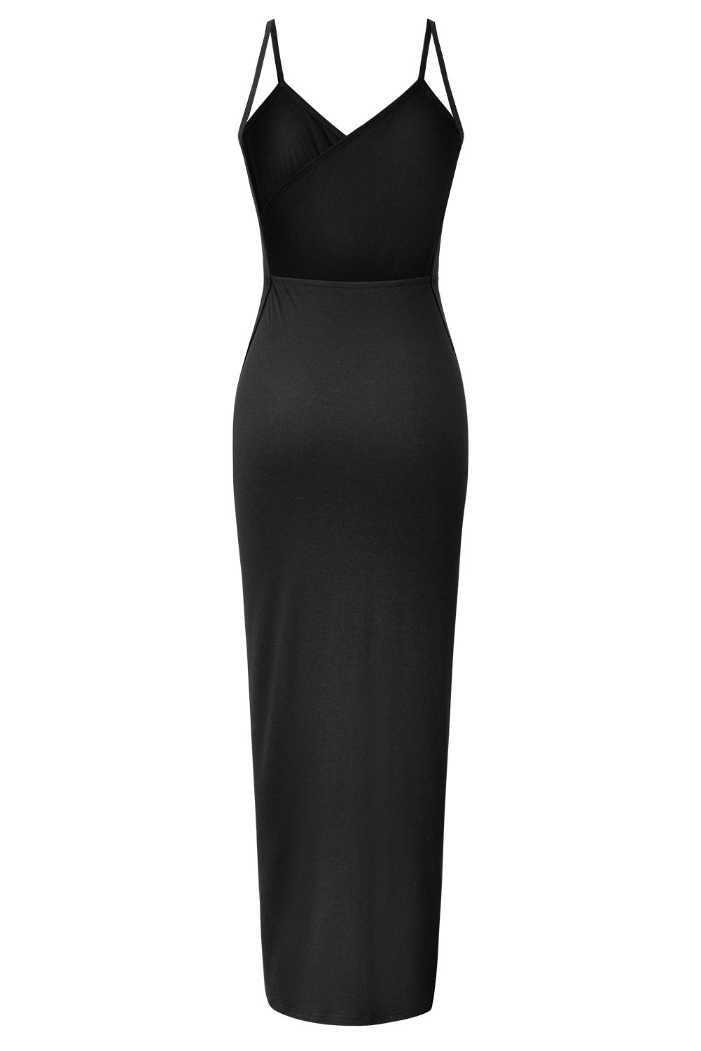 Elegant Black Wrap Style Beach Cover-Up with Spaghetti Straps