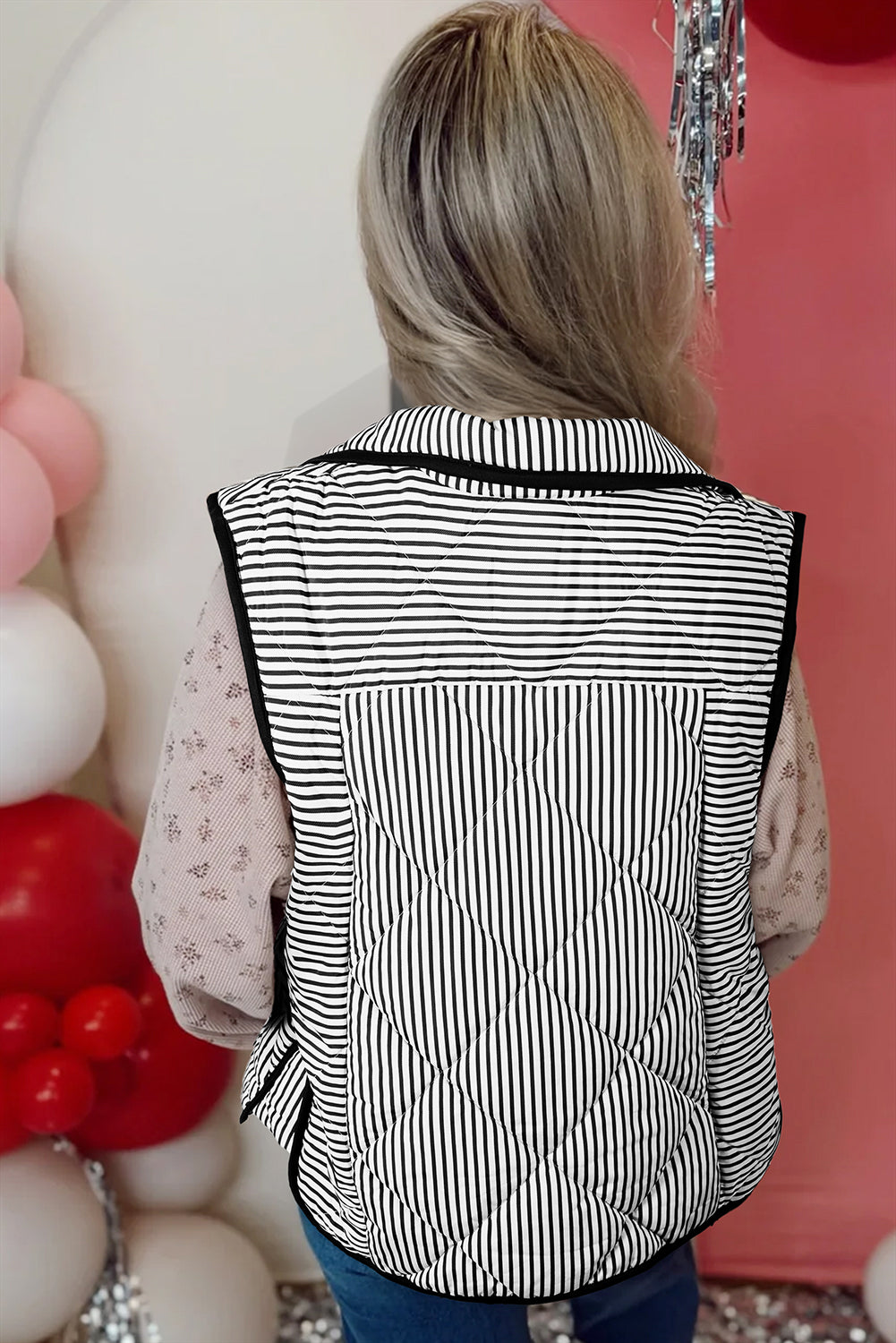 striped winter vest