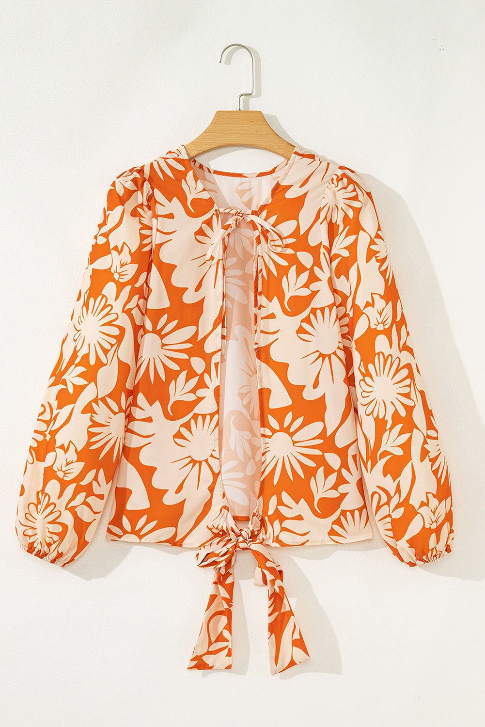 orange floral blouse
