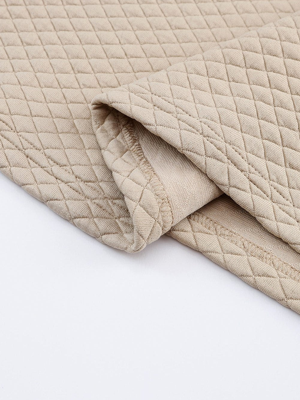 Apricot Patchwork Raglan Sleeve Quilted Sweatshirt