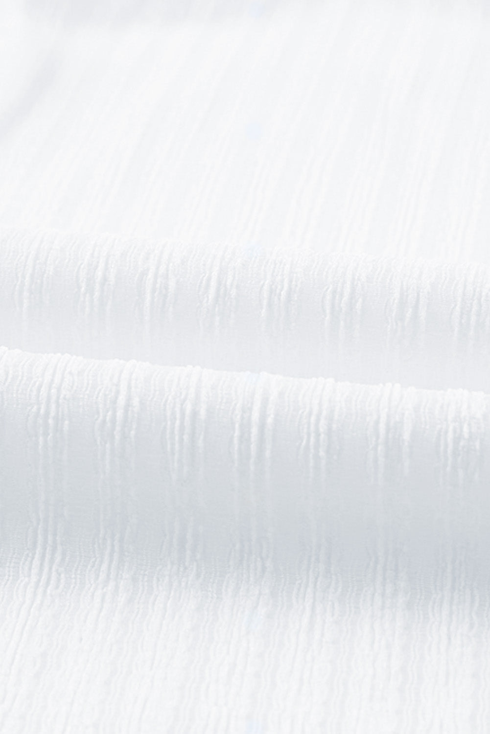 White Striped Crinkle Button Front Shirt Dress Cover-Up