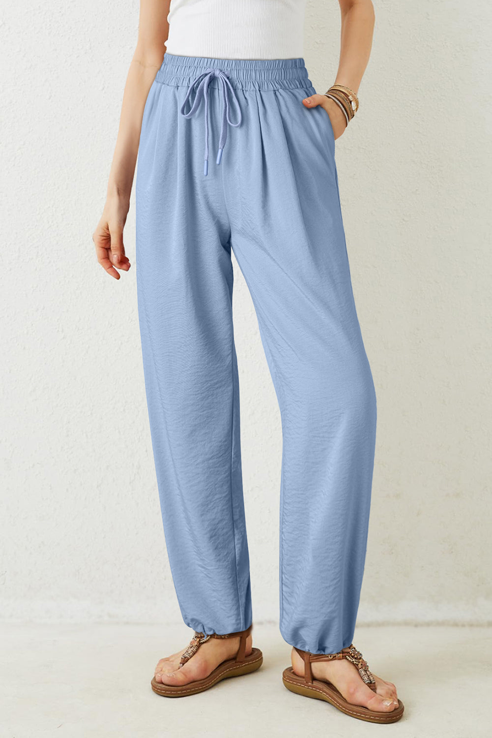 pleated loose pants