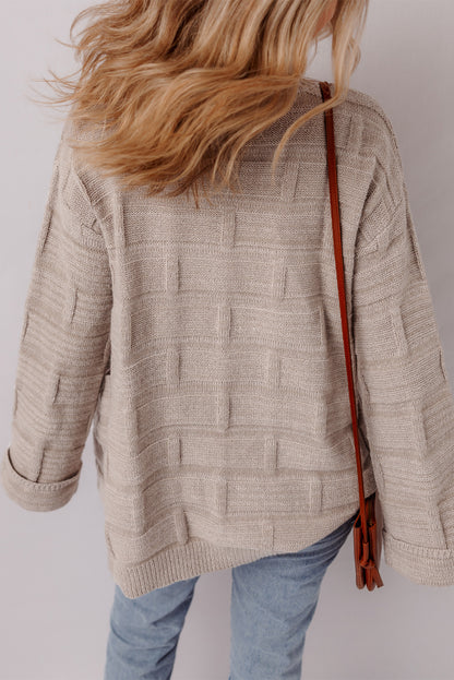 textured knit cardigan