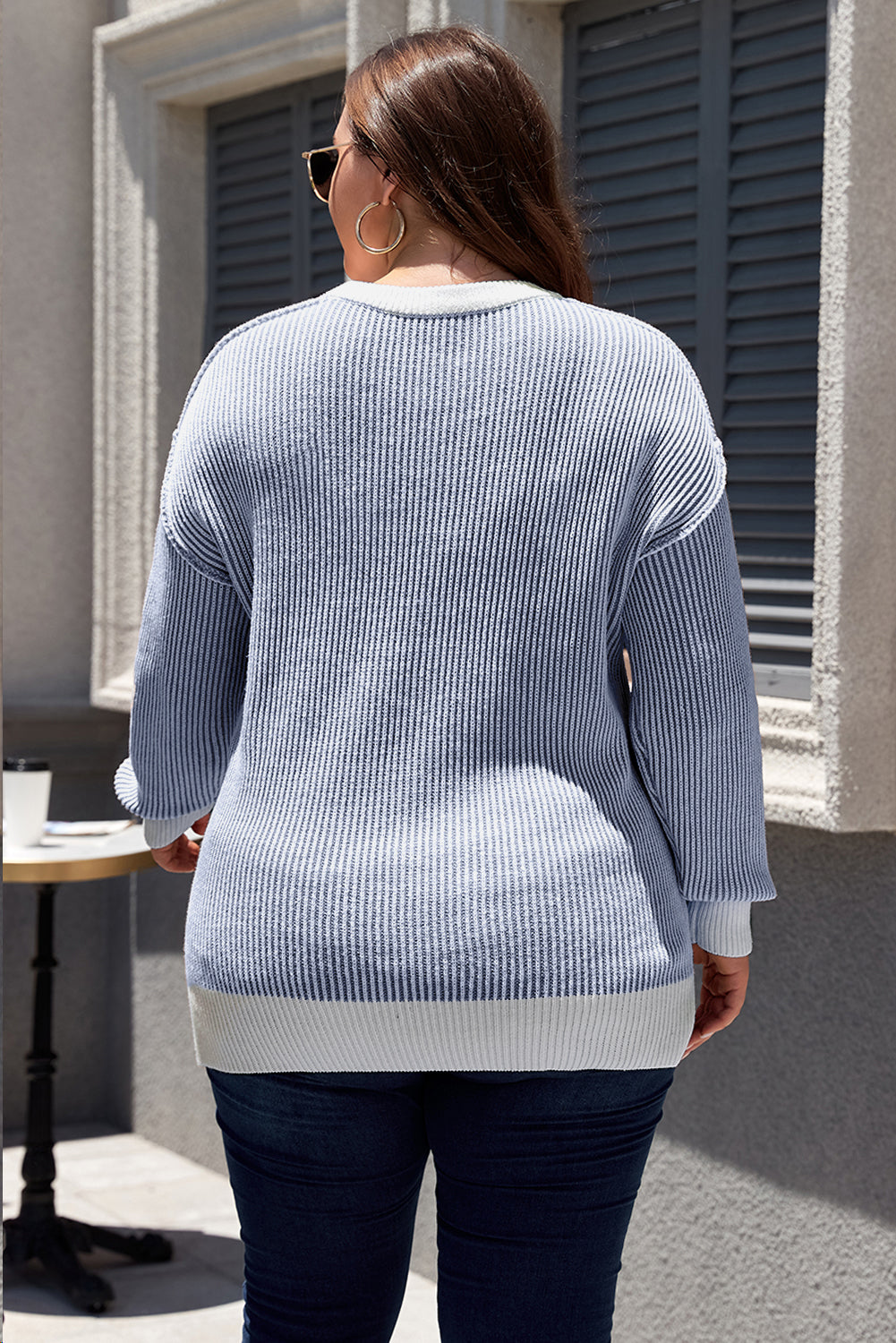 ribbed knit sweater plus size
