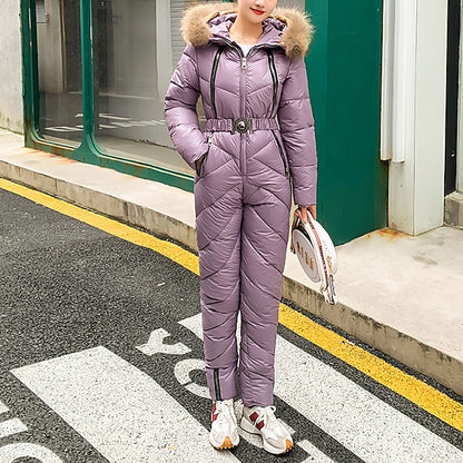 Women's Jumpsuit Ski Suit Outdoor Winter Thermal Warm Windproof Hooded Windbreaker Snow Suit for Skiing Camping / Hiking Snowboarding Ski