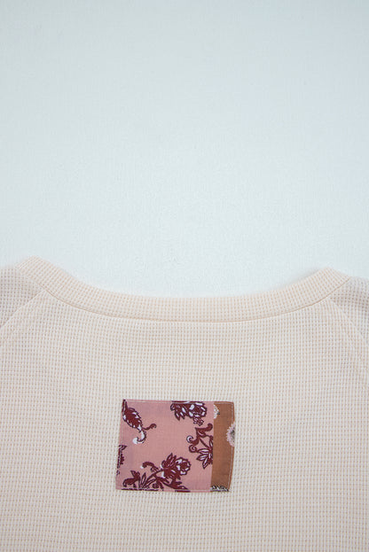 patchwork long sleeve top