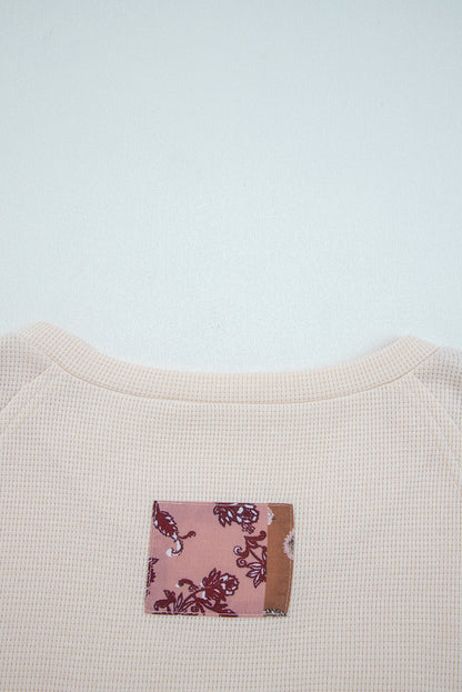 patchwork long sleeve top