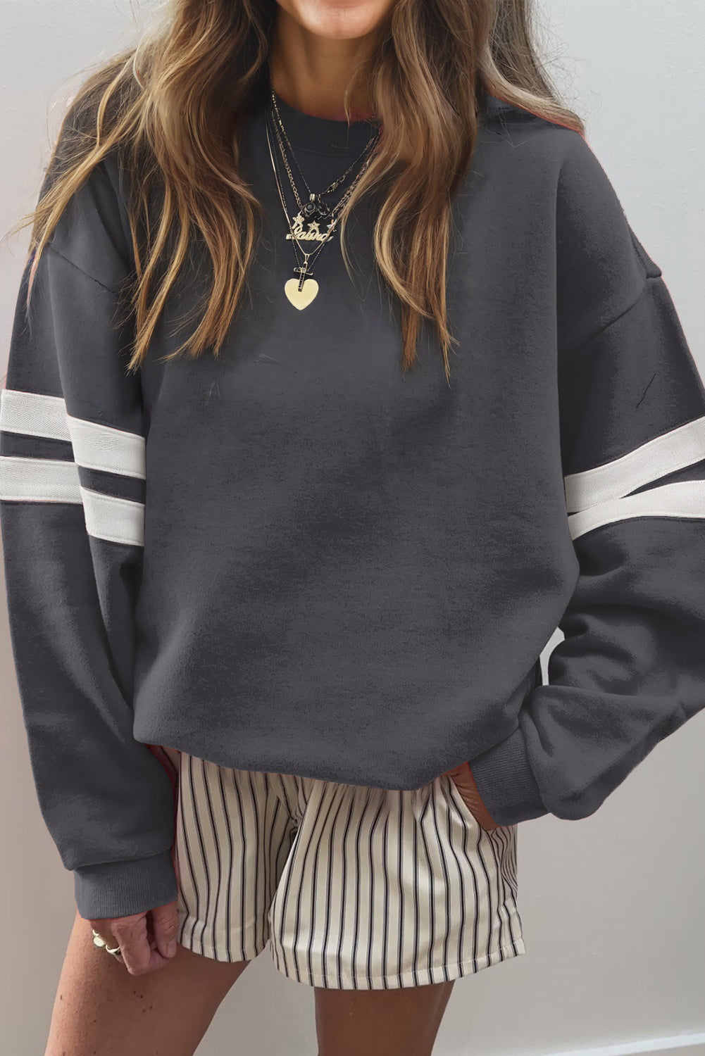 varsity striped sweatshirt